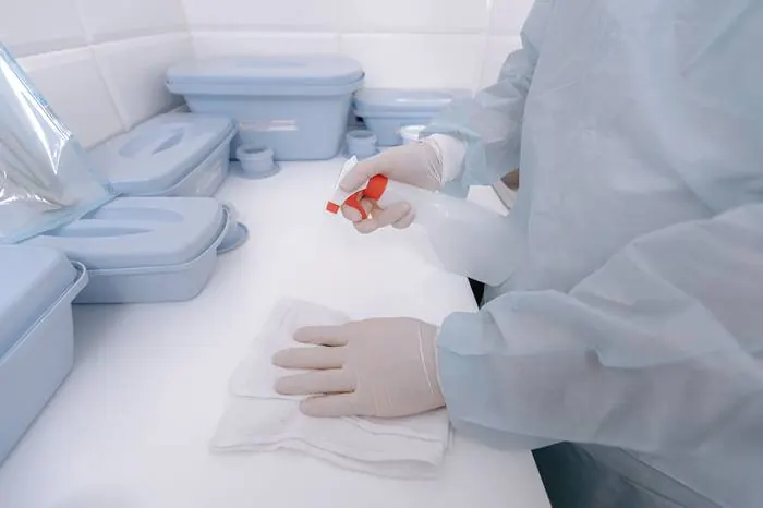Illustrative photo of medical-grade disinfection cleaning